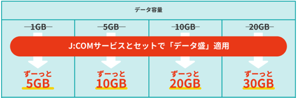 J:COMモバイルデータ盛詳細